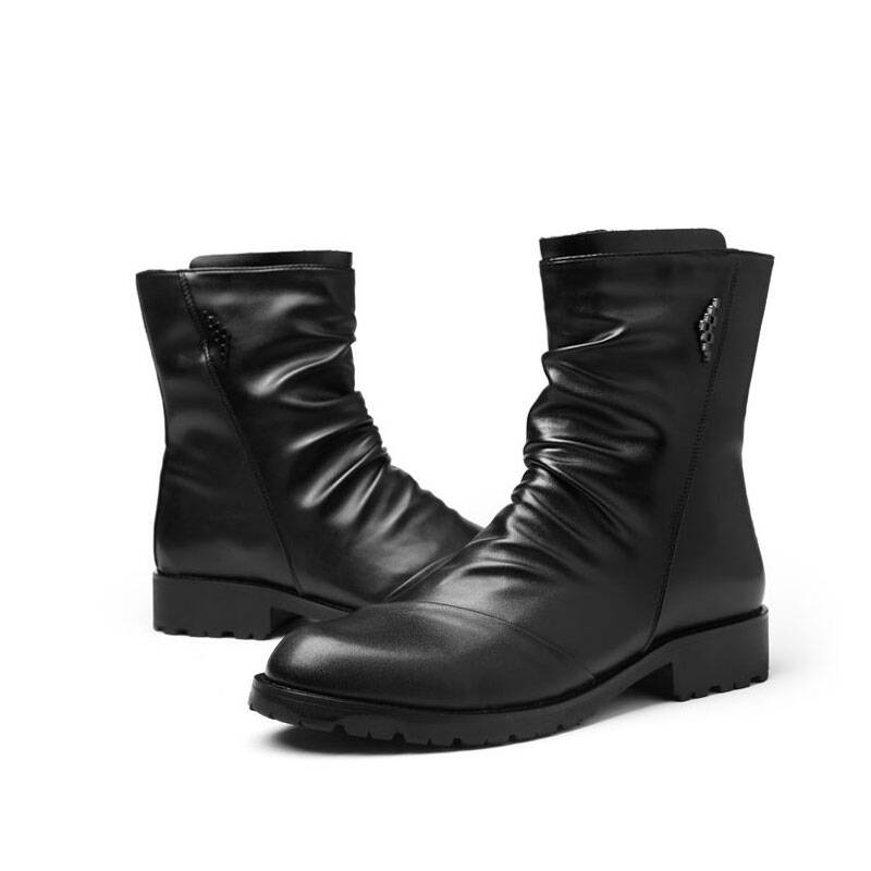 笨先生 2014秋冬新款 时尚潮流个性百搭男款时尚牛仔靴 黑色101e-1561