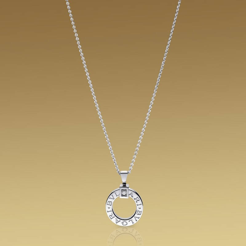宝格丽(bvlgari)bulgari系列经典logo镶钻石项链 cl854251