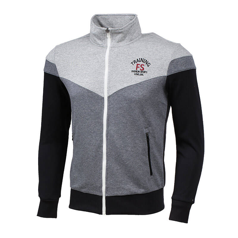 361度男装运动卫衣秋季运动开衫361时尚撞色运动上衣男j 灰 l