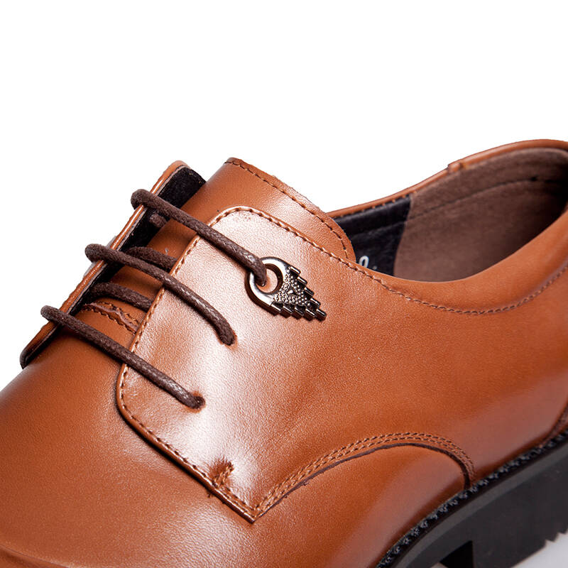 蒂雅堡尼真皮男鞋商务休闲皮鞋时尚潮系带鞋ts87003 棕色 43