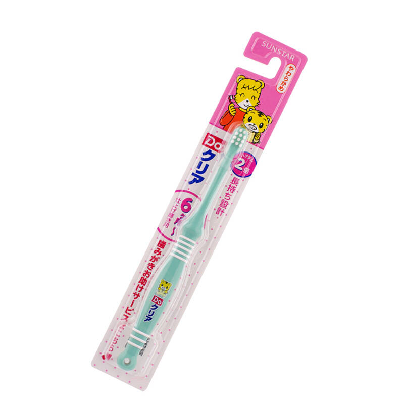 日本sunstar巧虎儿童含氟防蛀牙牙膏/牙刷 软毛牙刷6个月以上 软毛