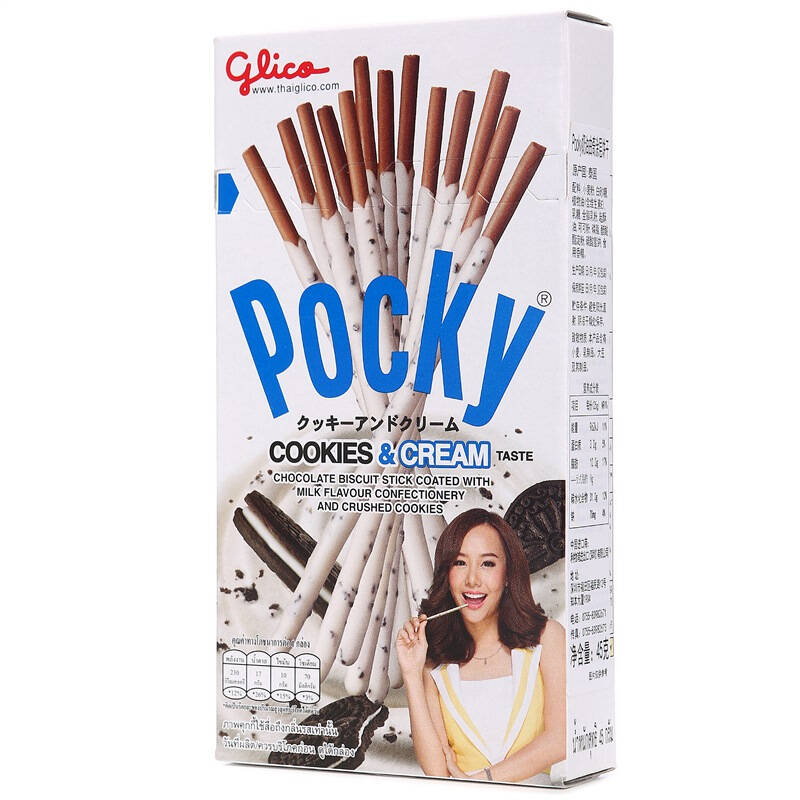 自营 【京东超市】泰国进口 格力高(pocky)百奇奶油曲奇涂层饼干 45g