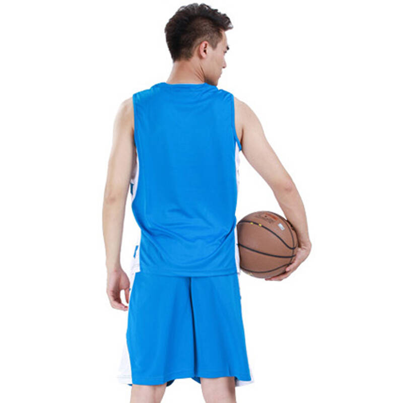 re-huo篮球比赛服训练服套装休闲透气定制男款球队运动服 蓝色 xl