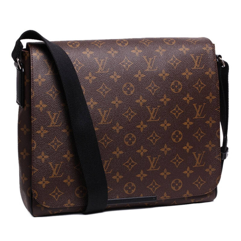 louis vuitton lv 路易威登 男士棕色帆布牛皮饰边中号斜挎包 m40934