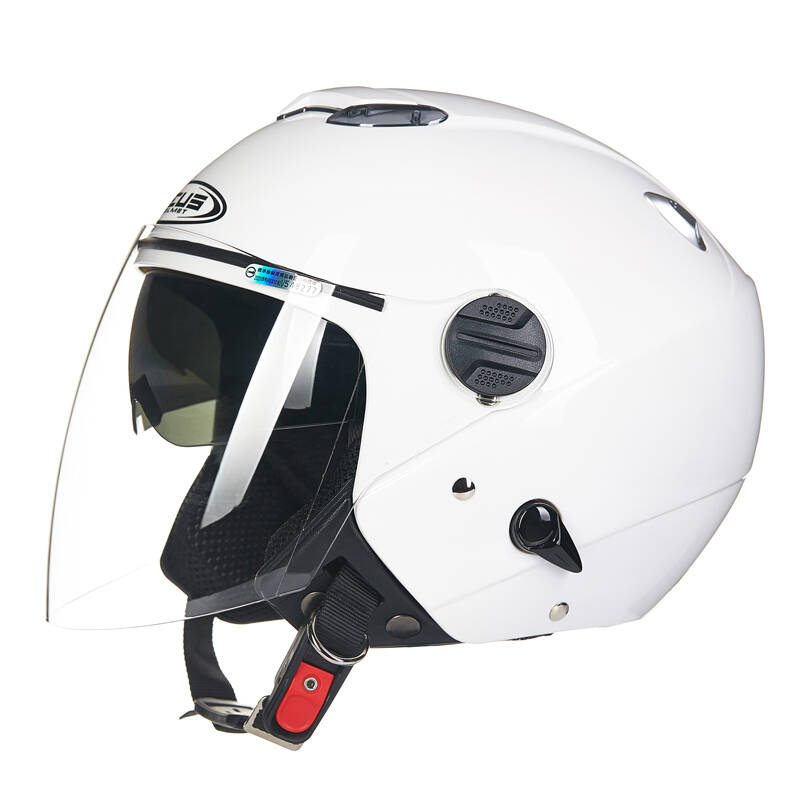 瑞狮(zeus)摩托车电动车安全头盔台湾双镜片半盔男女时尚个性3/4春夏