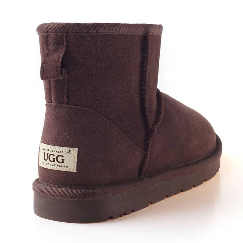 ozwear ugg 女士mini boots系列咖啡色羊毛一体低筒雪地靴 ob017 cho