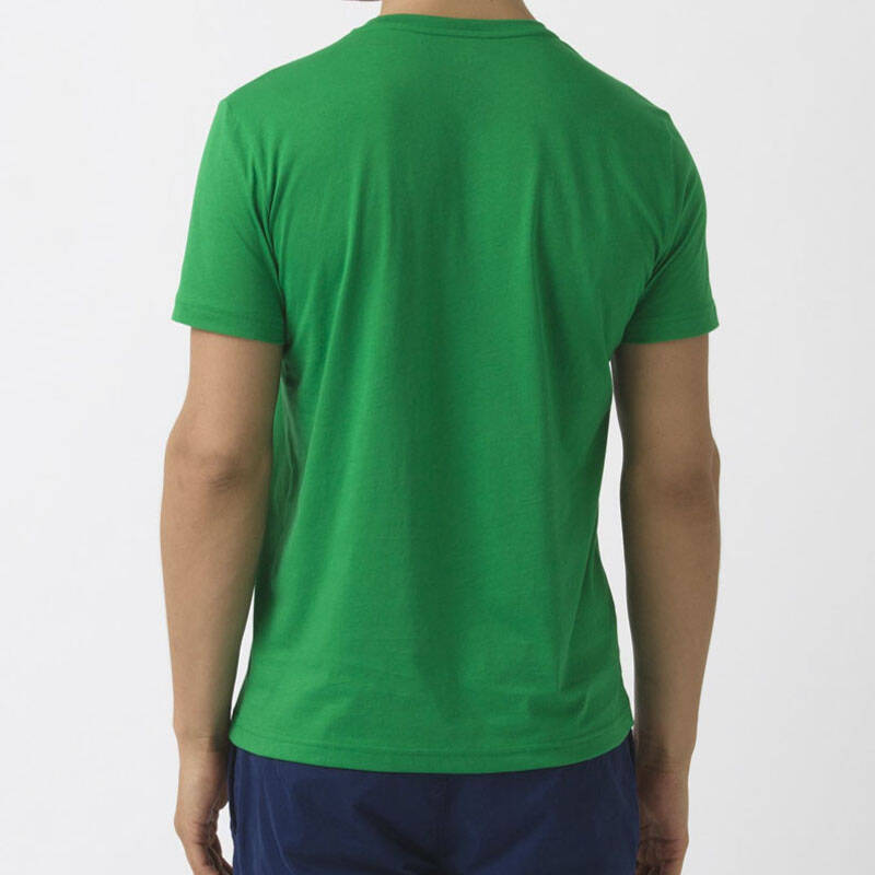 lacoste 鳄鱼 新款纯棉v领短袖 男士t恤 6604 cab绿色 s(4码)