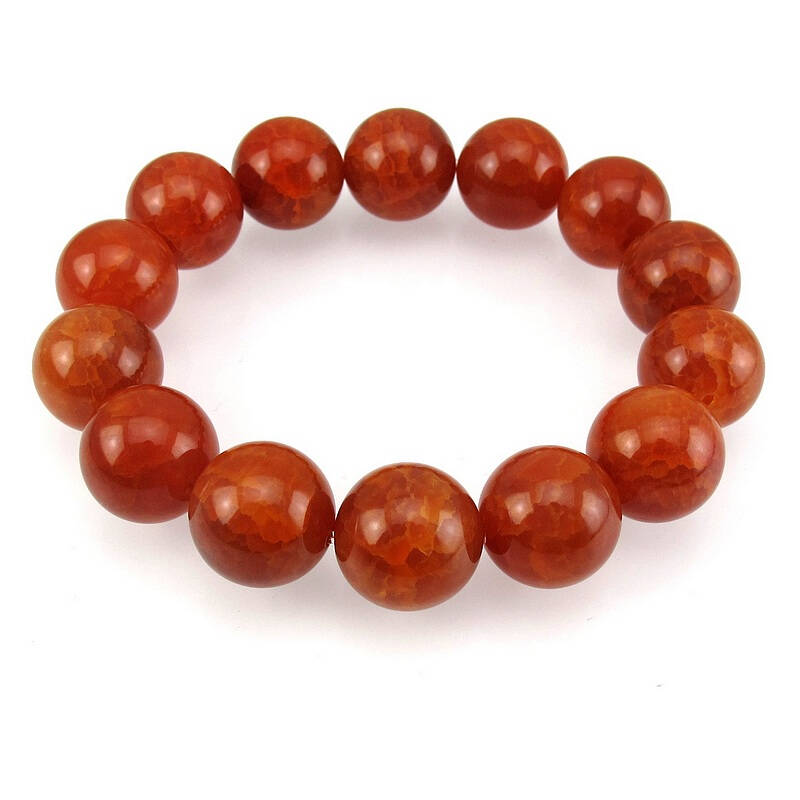 相石缘 龙霸天下 天然红龙纹玛瑙手链16mm 男旺运附鉴定