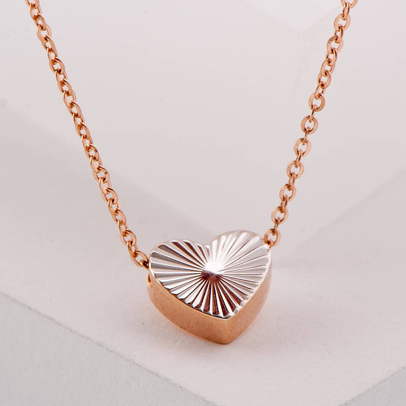 venti/梵迪 红白18k金爱心吊坠项链 女 彩金玫瑰金坠链 链长约38cm