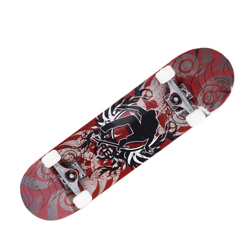 四轮双翘滑板 公路板儿童成人入门滑板 蓝色火焰