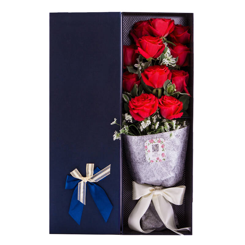 玫瑰花束 鲜花礼盒 送女友 生日礼物 创意礼品 全国配送 11枝红玫瑰b