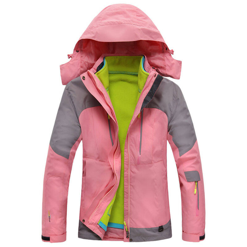 时尚户外冲锋衣女三合一保暖防水防风个性冲锋衣舒适户外女士冲锋衣