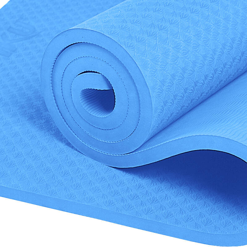 iku瑜伽垫加厚防滑15mm纯tpe平板支撑仰卧起坐垫 蓝色