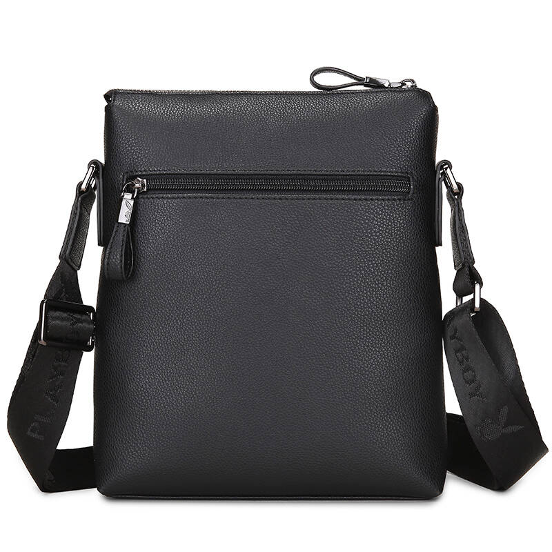 男士新款精品单肩斜挎包商务休闲潮流男大包pbf0145-5b 黑色 - 京东