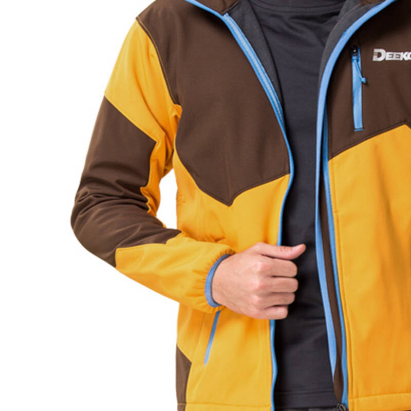 迪高(deeko)男士软壳冲锋衣连帽抓绒登山防风 秋冬保暖户外情侣冲锋衣