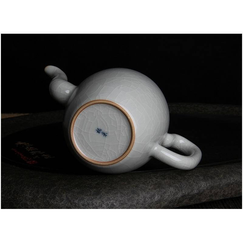 台湾授权台湾柏采汝窑茶壶 月白-冬青釉 润玉仙壶hr-141e功夫茶具