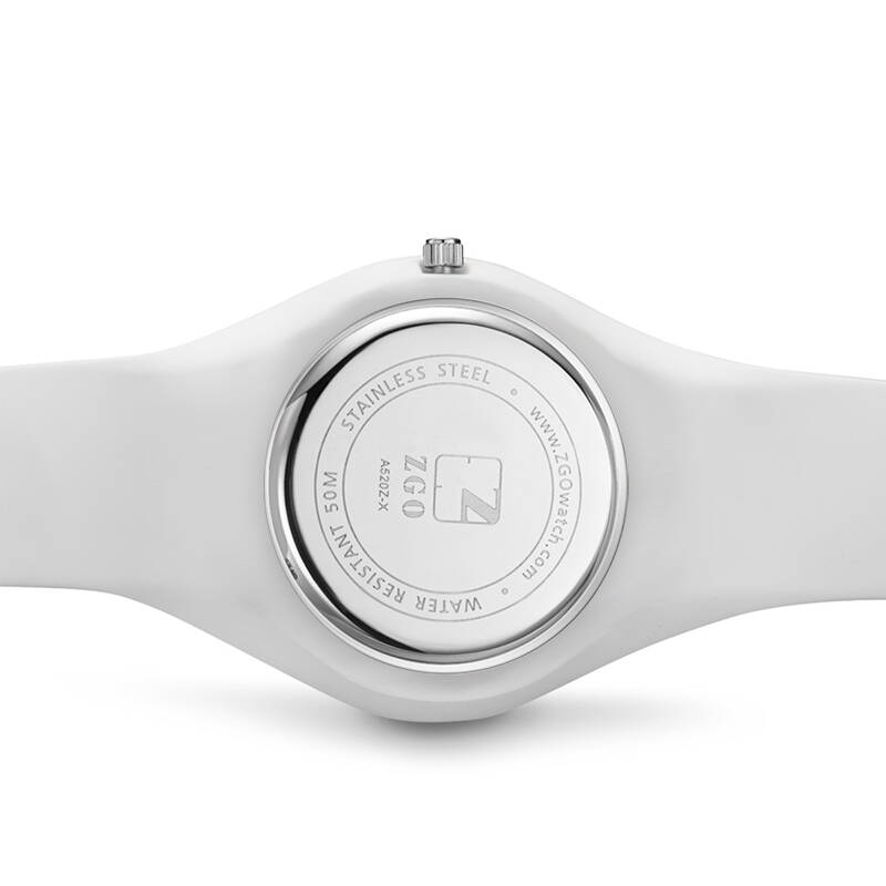 正港(zgo)女士手表夜光防水果冻表女生韩版时尚学生石英女表 522白色