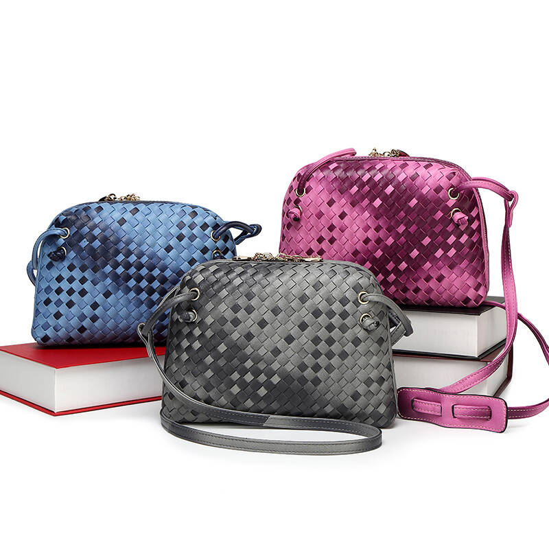 加姿(coazee)编织单肩女包日韩全新秋冬新款女士包手拿女包清新斜跨小