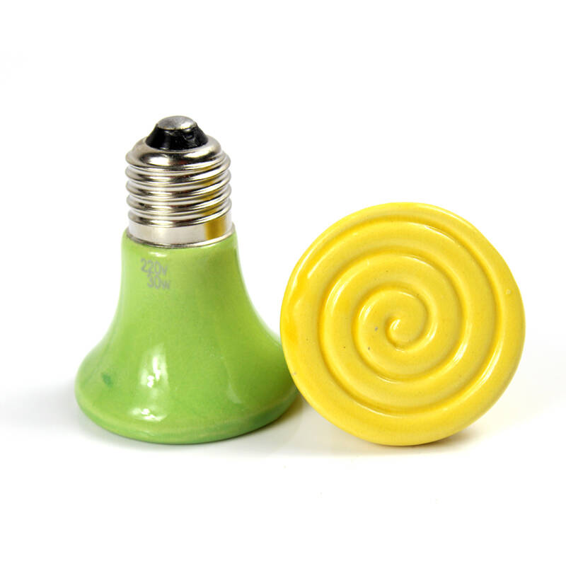 爬虫灯爬虫用品饲养箱陶瓷加热灯uva陆龟蜥蜴蜘蛛保温灯宠物加热 彩陶