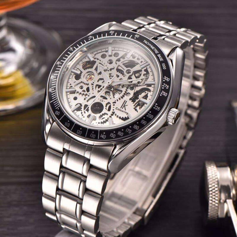 阿帕琦(ikcolouring)手表男士全自动机械表夜光男表时尚商务镂空男