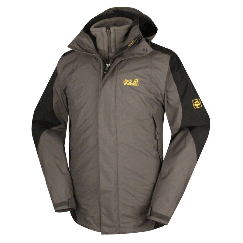 狼爪jack wolfskin 男款三合一冲锋衣5005031深灰色男款6032m码170