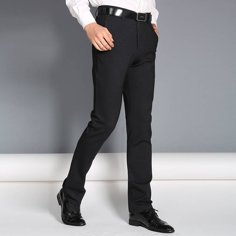 南极人 休闲裤 男士微弹休闲长裤爸爸装西裤 1000 黑灰色 38# - 京东