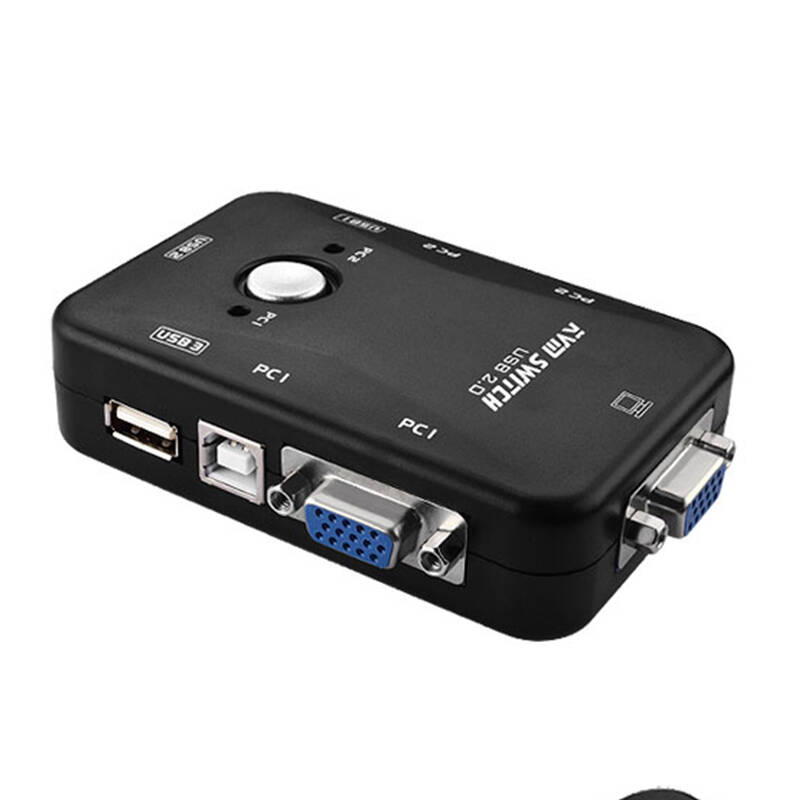 达而稳 vga切换器2口 共享器 kvm视频切换器 二进一出usb 手动切换