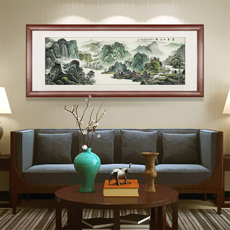 国画山水画水墨画中式画客厅装饰画办公室壁画手绘真迹富春山居图