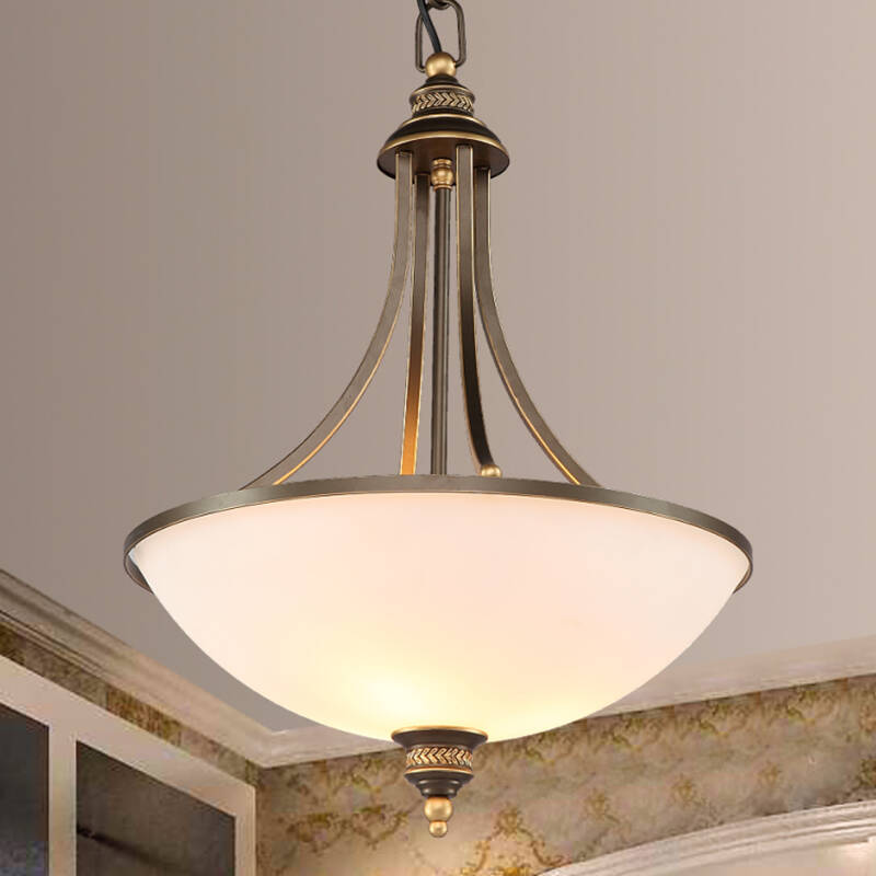 名斯 美式乡村吊灯 书房餐厅灯门厅个性简约复古吊灯宜家灯具咖色