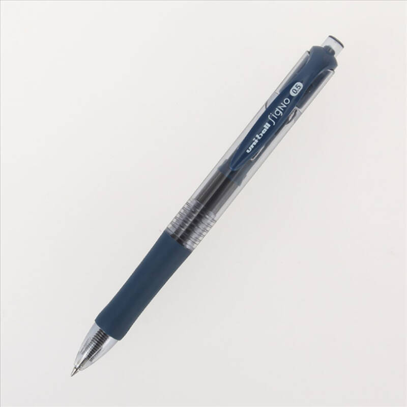 三菱uni 按制走珠笔 0.5mm 按动中性笔 水笔 umn-152蓝黑色12支盒装