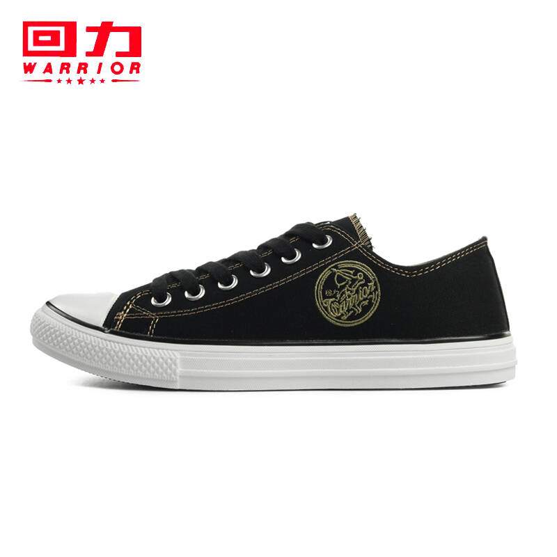 回力新款男帆布鞋时尚低帮休闲运动鞋板鞋 男鞋简约百搭 黑色 39