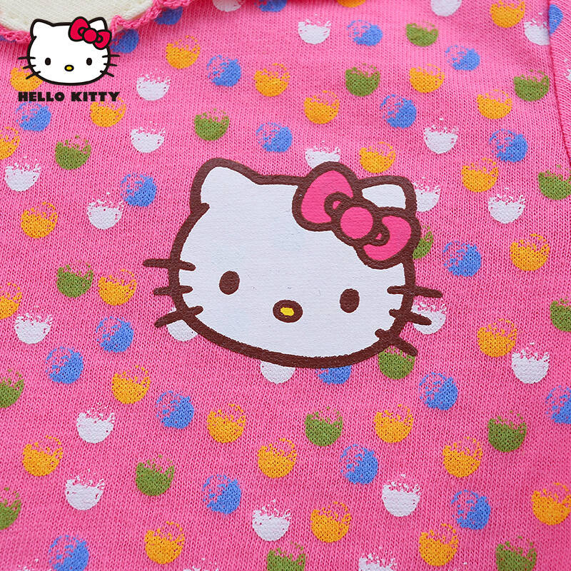 hellokitty/凱蒂貓 品牌女童童裝春夏新款女童寶寶衣服純棉薄款長袖