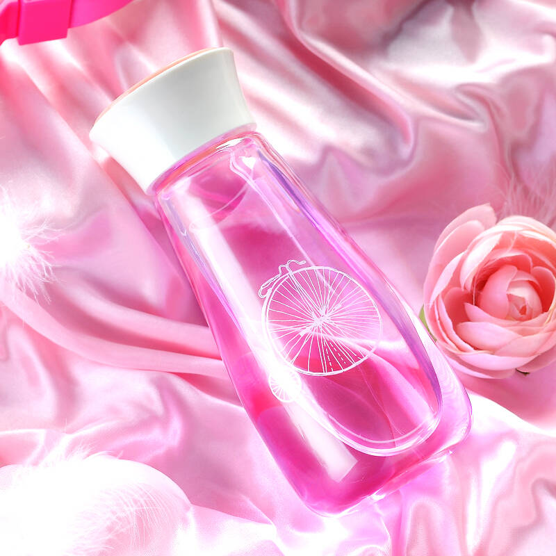 卡西菲可爱随身玻璃杯带盖男女士儿童水杯玻璃创意便携水瓶杯茶杯子