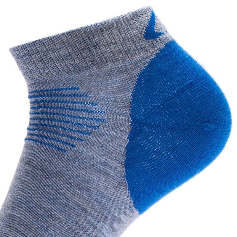 户外专业短款跑步袜 透气防臭美利奴羊毛袜子(两双装)74371灰蓝色43