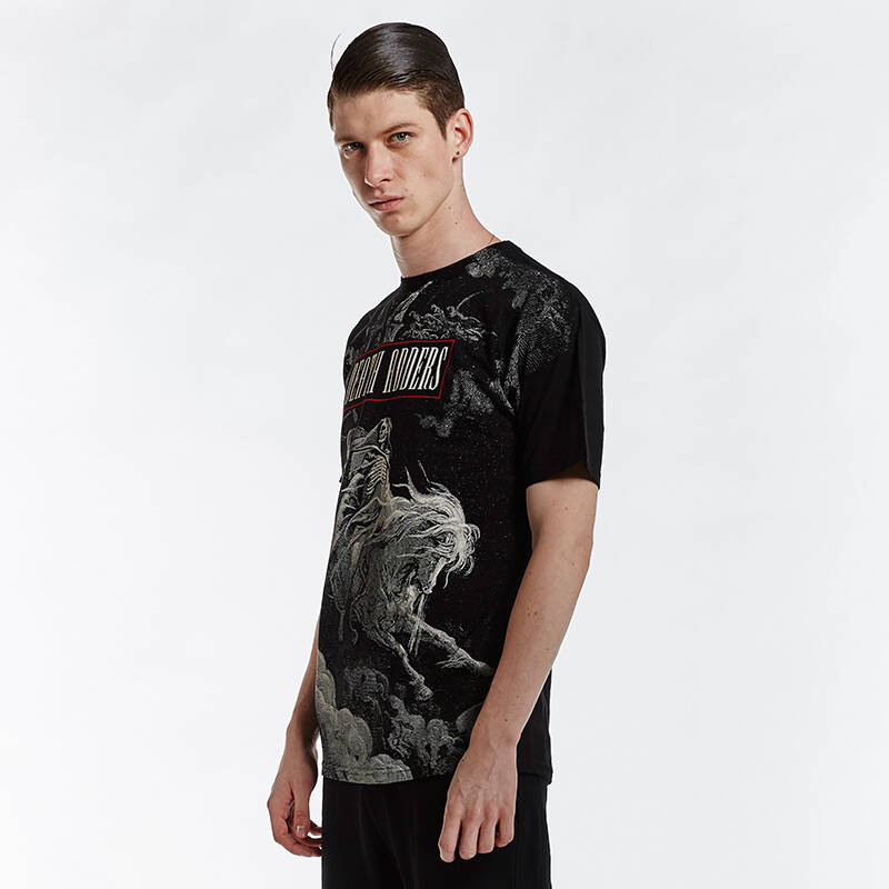mishkanyc 15秋季新品死亡骑士印花 mishka潮流男炫酷短袖美版t恤