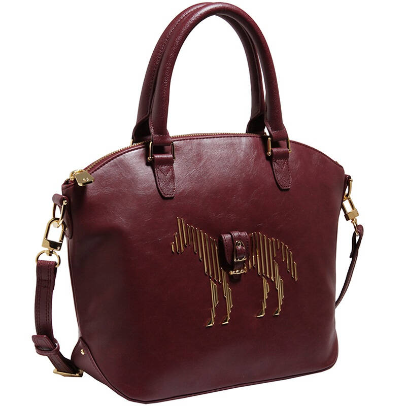 lapalette 小马包 复古系列酒红色斜挎单肩手提包 bc6xb24608389