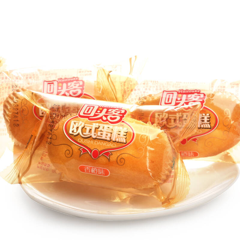 【京东超市】回头客欧式蛋糕香橙味225g 糕点面包