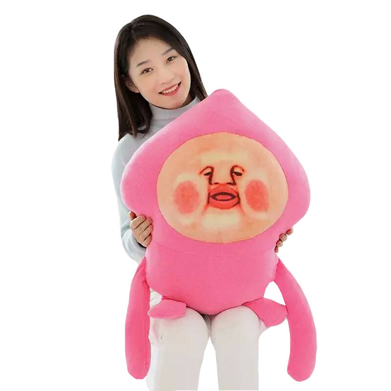 胖企鹅卡通屁桃君暖手手捂抱枕毛绒玩具靠垫屁桃君公仔 农场精灵生日