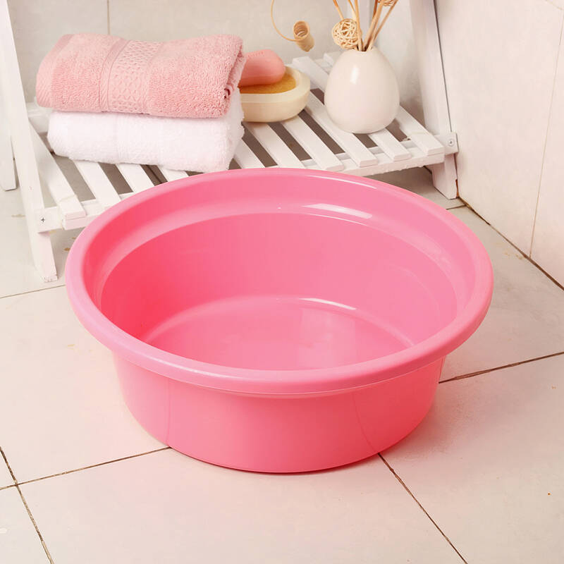 晟旎尚品 塑料洗脸盆子 洗衣洗漱洗菜 粉色 34cm 5203