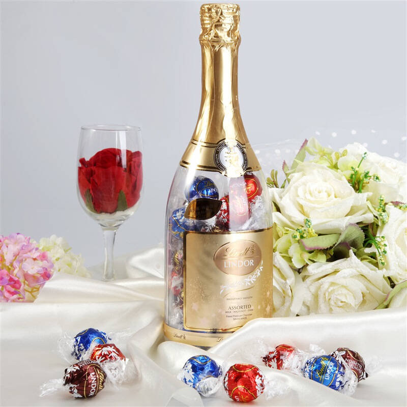 【京东超市】瑞士莲(lindt)软心精选巧克力 28粒香槟瓶型礼盒 336g