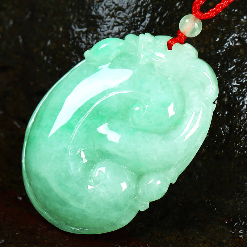 碧玉尊 满绿翡翠如意吊坠 男女款福瓜如意玉坠项坠a货 玉石珠宝玉器带