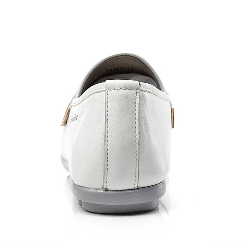 烈马 休闲男士皮鞋 时尚英伦休闲鞋 潮 套脚懒人鞋豆豆鞋 14343 白色
