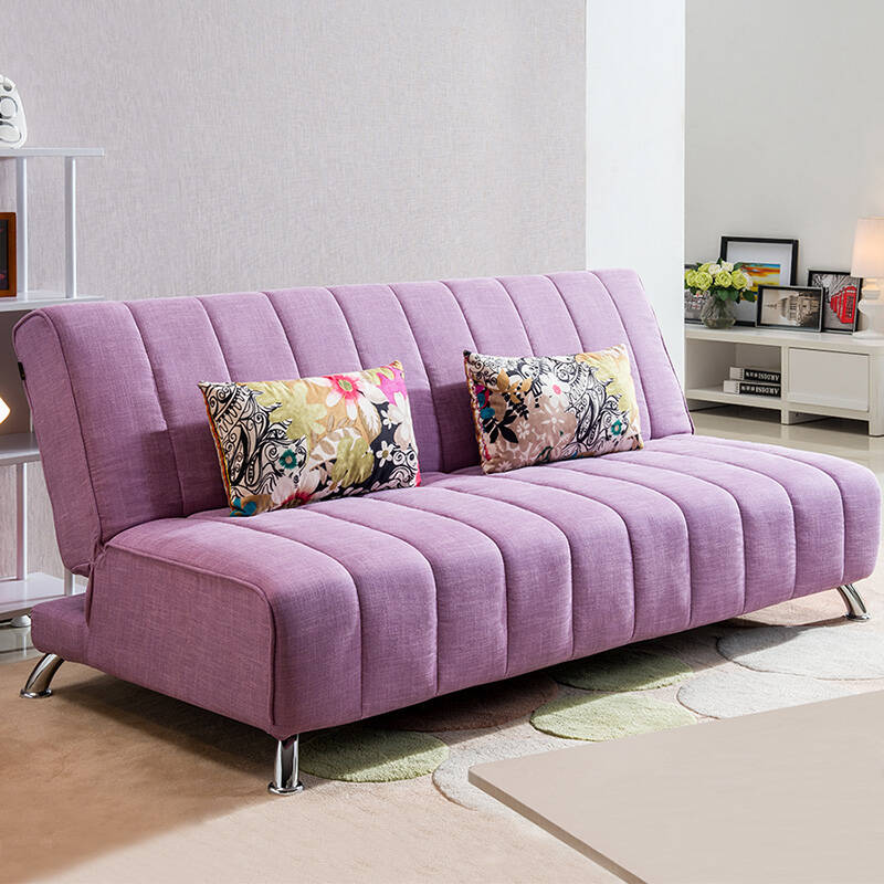 洛艾 多功能折叠双人 单人小户型 1.5米沙发床 698 写意风情浅紫色 1.