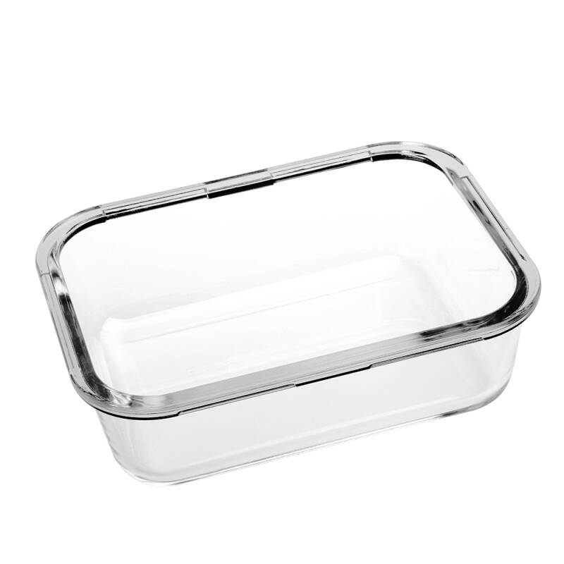 四边扣玻璃保鲜盒玻璃 进口食品级 大容量耐热便当盒 适用微波炉饭盒