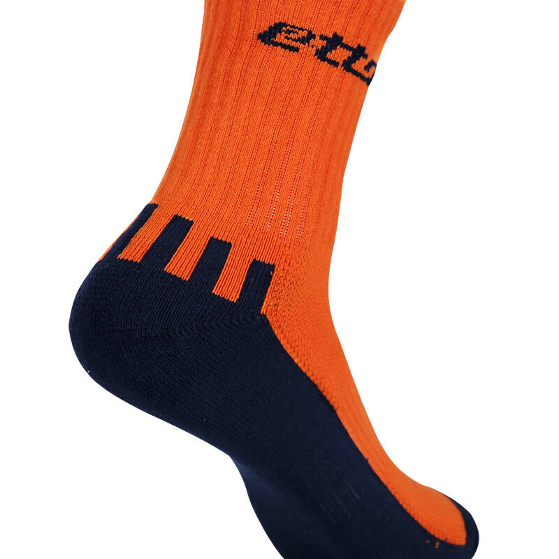 男透气蓄能防滑条足球袜 摩擦胶粒短长筒运动袜 so221橙色无防滑块