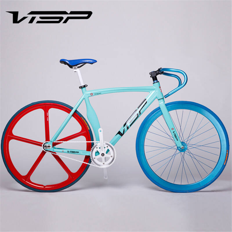 visp死飞自行车 整车倒骑真死飞五刀轮弯刀肌肉车架 男女款可diy 2