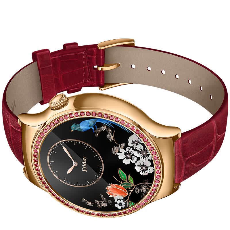华为huawei watch 星月系列 智能手表(施华洛世奇天然宝石 红色鳄鱼纹