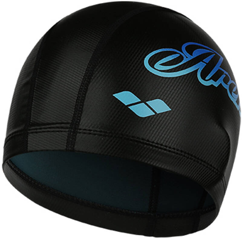 阿瑞娜arena泳帽进口高弹舒适男女通用游泳帽pms4657 bkbu黑蓝色