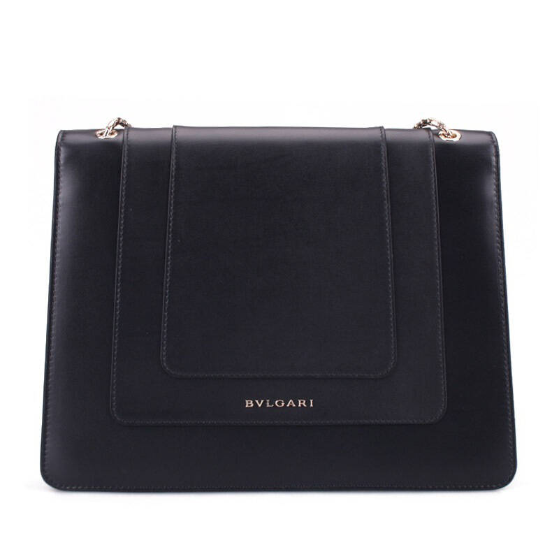 宝格丽(bvlgari)女士时尚皮质纯色金属链单肩包斜挎包女包 34562黑色