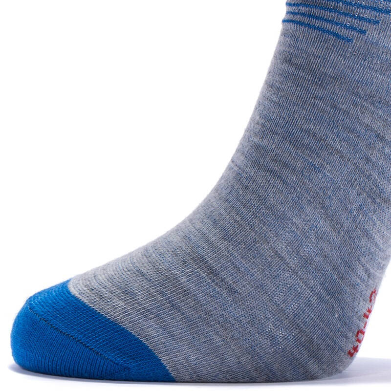 户外专业短款跑步袜 透气防臭美利奴羊毛袜子(两双装)74371灰蓝色43